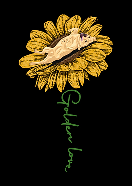 Golden Retriever Sunflower