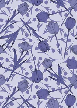 Very peri tulips pattern