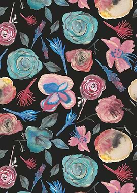 Expressive inky floral