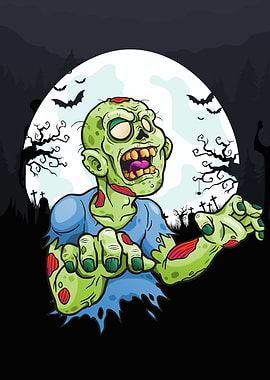 Creepy Scary Zombie Moon