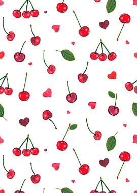 Watercolor cherries