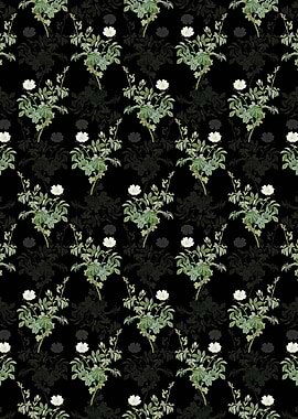 White Downy Rose Pattern
