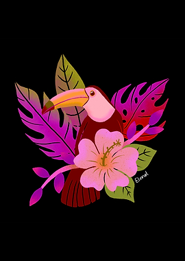 Abstract tropical toucan