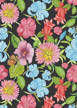 Watercolor spring flowers