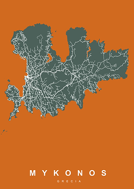 MYKONOS Map GRECIA