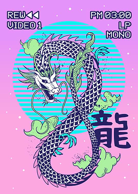 Japanese Dragon Vaporwave
