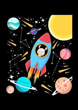 Cute Space Llama Astronaut