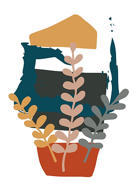 Flower vase brush strokes