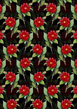 Double Dahlias Pattern