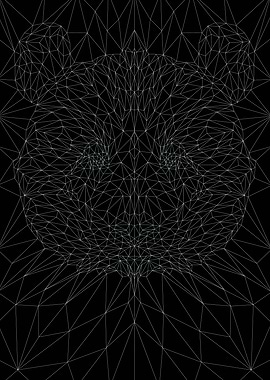 Panda Low Poly Line