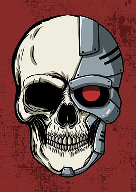 Cyborg Skull Cyber Punk