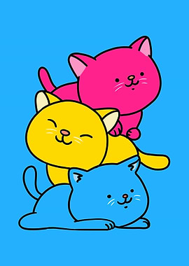 Kawaii Cat Pile Pan Pride