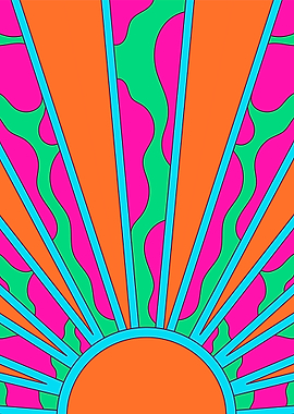Groovy Neon Sunset