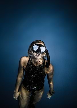 Underwater diver surfacing
