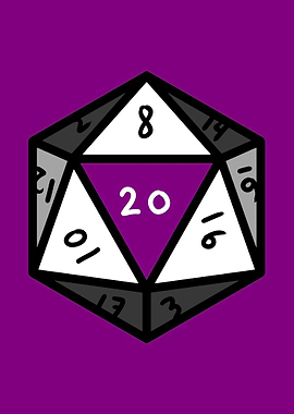 Asexual D20 Dice Ace Pride