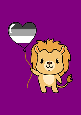 Lion Balloon Asexual Pride