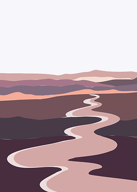 Brown shade river hills