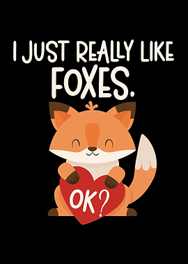 Love Foxes Heart Cute Fox