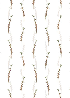 White Peach Flower Pattern