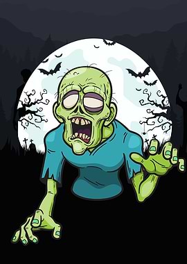 Creepy Scary Zombie Moon