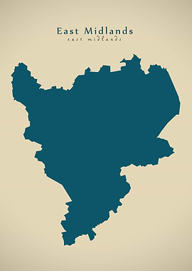 East Midlands region map