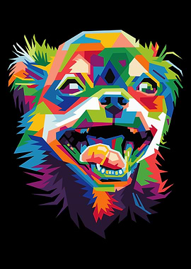 colorful dog head vector