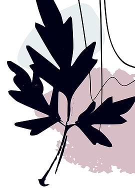 Abstract hand drawn leaf
