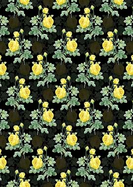 Floral Yellow Rose Pattern