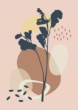 Mid century abstract leaf