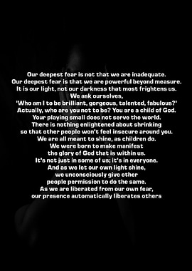 Our deepest fear
