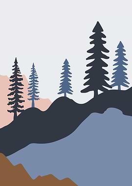 Forest Pine Trees Mountain