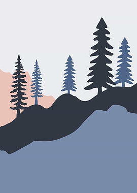 Minimal pine tree hills