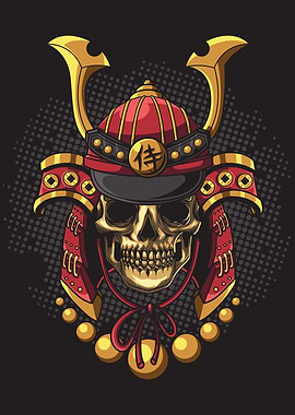 Samurai Skull Illustration