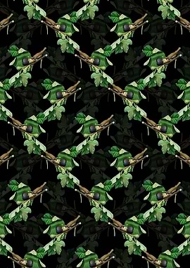 Black Fig Branch with Bird