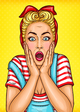 Pop art surprised Woman