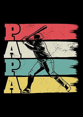 Fathers Day Papa Baseball