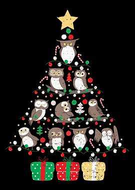 Owls Christmas Tree