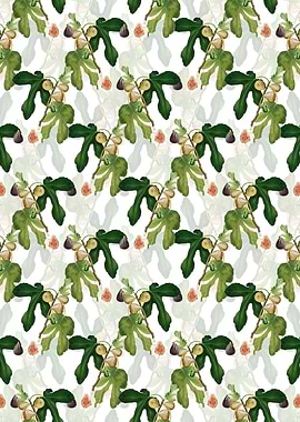 White Floral Figs Pattern