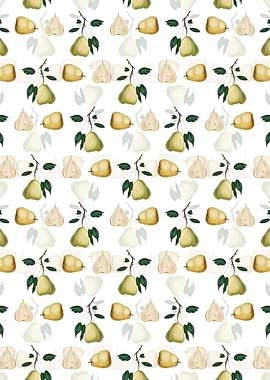 White Floral Pear Pattern