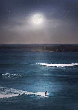 Magical night seascape