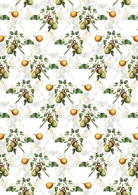White Floral Pear Pattern
