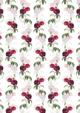 White Purple Roses Pattern