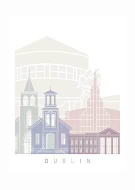 DUBLIN CA SKYLINE POSTER