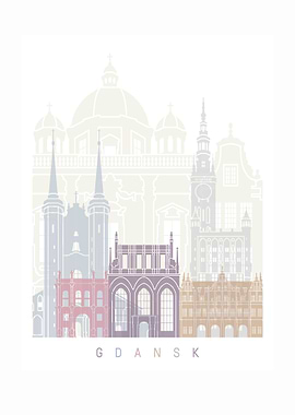 GDANSK SKYLINE POSTER