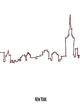 New York line art