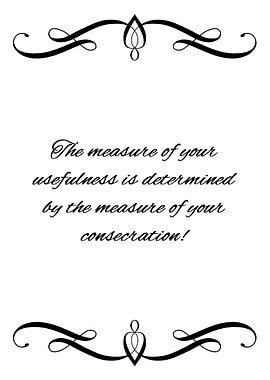 Usefulness Consecration