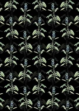 Floral Sage Plant Pattern