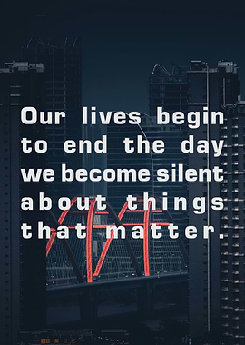 Our lives begin to end