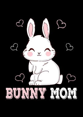 Bunny Mom Hearts Easter