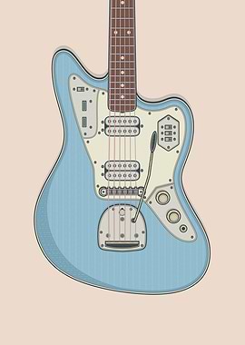 Sonic Blue HH Jag Guitar